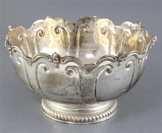 A late Victorian silver Monteith bowl, 43 oz.